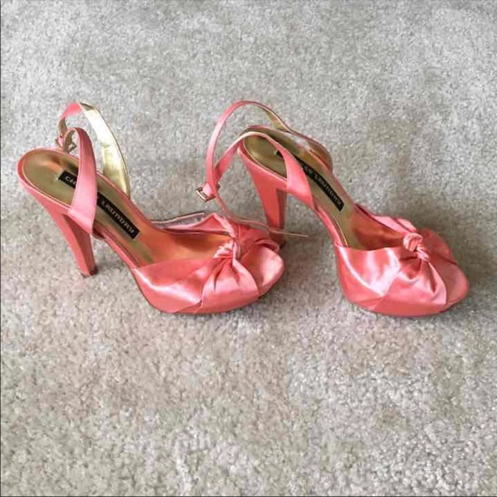 Sz 6.5 Coral Chinese Laundry Satin Heels